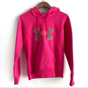 Under Armour bright pink hoodie hooded sweatshirt